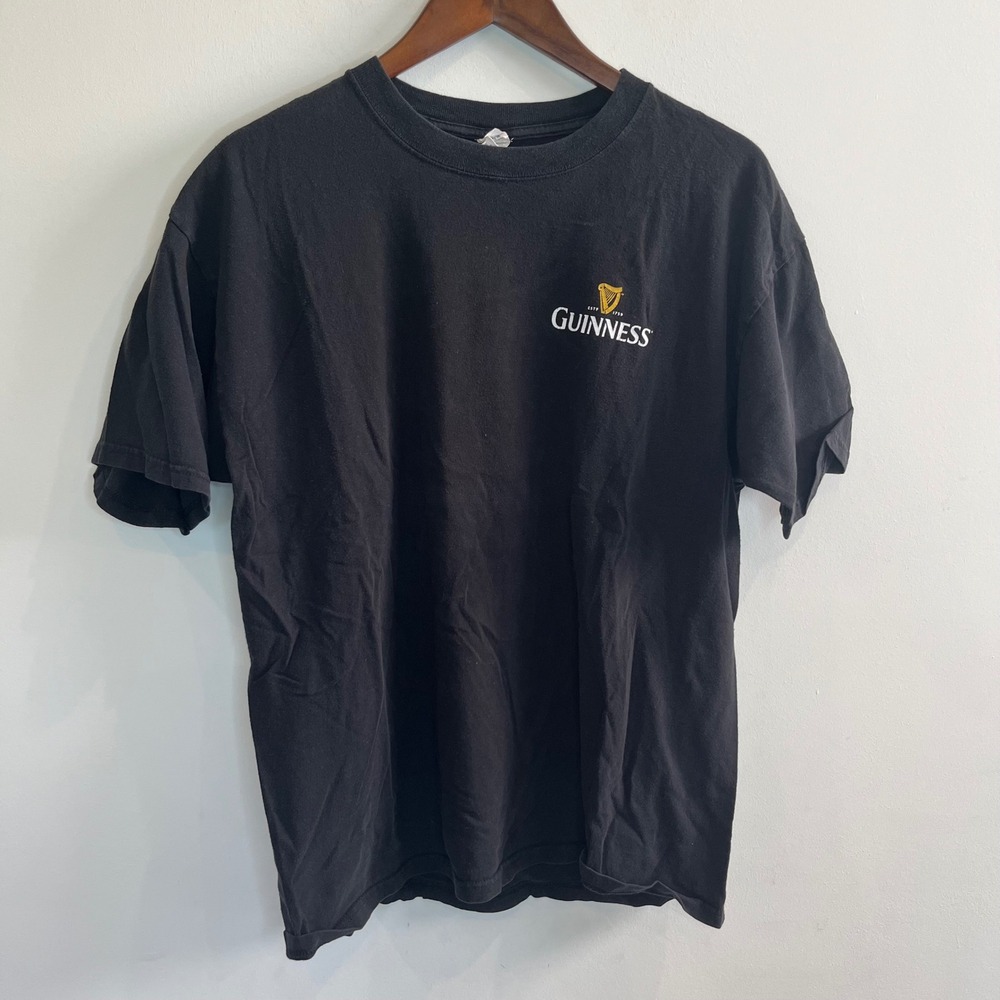 Guinness Beer T-Shirt Mens XL Black Anvil Be Bold Graphic Short Sleeve Cotton